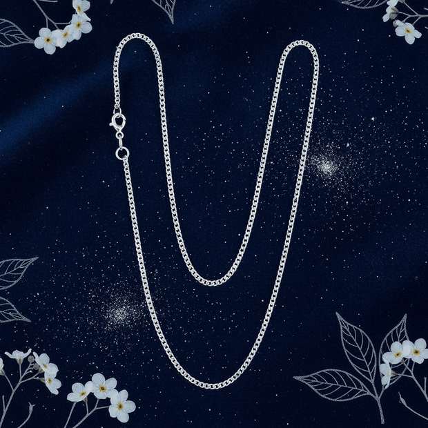 22" 55cm 925 Sterling Silver 2mm Curb Chain Necklace - DP Online