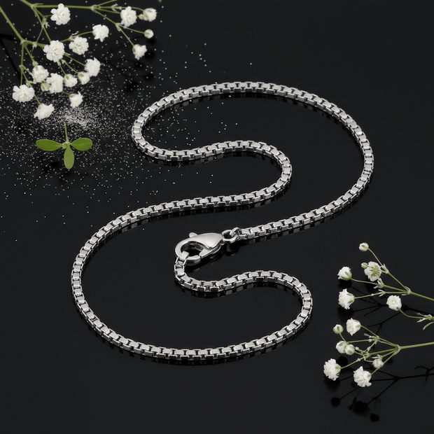 24" 61cm 3mm Stainless Steel Box Link Chain - DP Online
