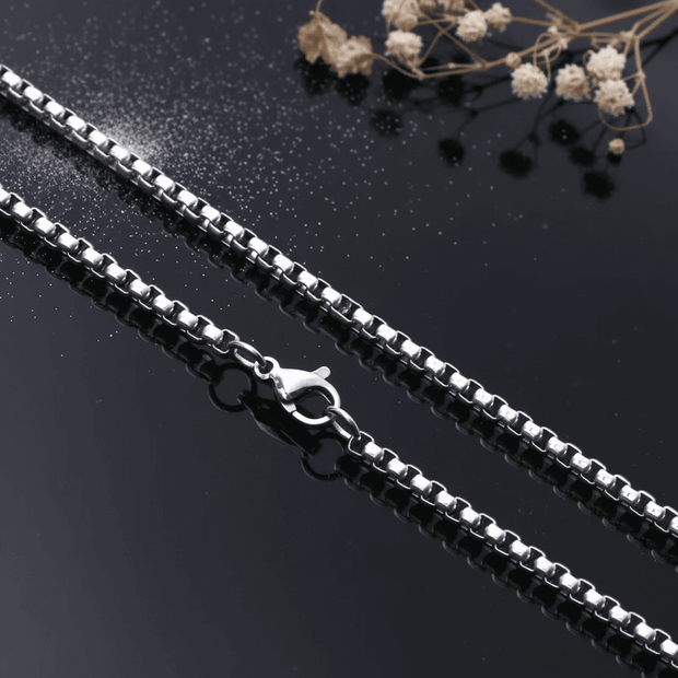 28" 71cm 2.5mm Square Pearl Link Stainless Steel Chain - DP Online