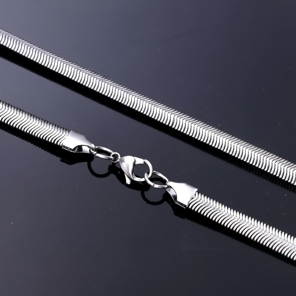 6mm Stainless Steel Flat Snake Chain — V1 Redo
