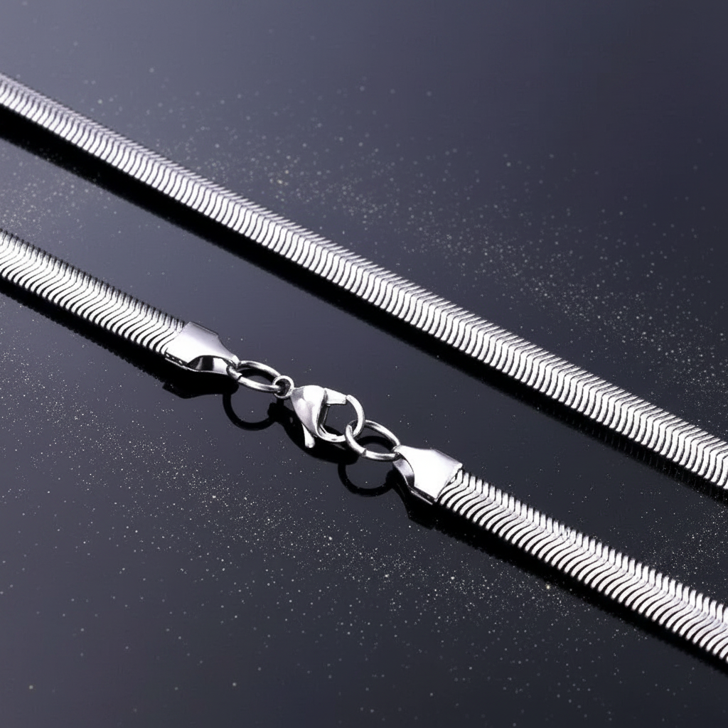 6mm Stainless Steel Flat Snake Chain — V2 Dust