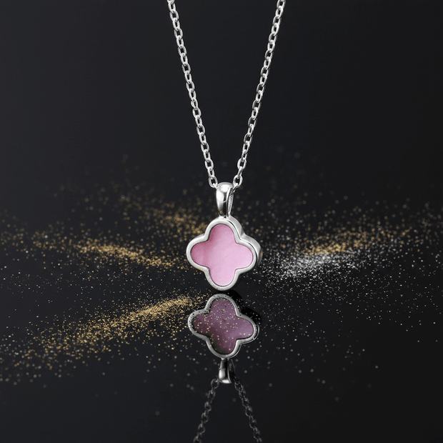 925 Sterling Silver 12mm Pink Mother of Pearl Clover Pendant - DP Online
