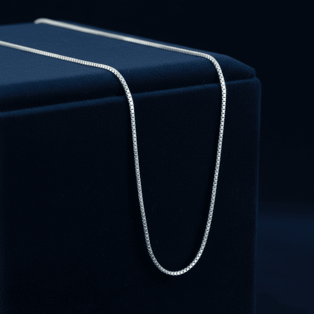 925 Sterling Silver 16" 40cm Italian Box Chain Necklace - DP Online