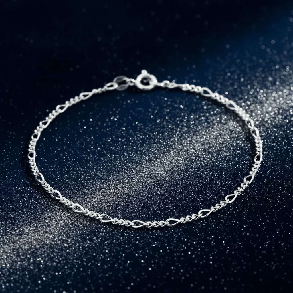 925 Sterling Silver 7.5-inch 19cm Figaro Bracelet