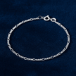 925 Sterling Silver 7.5-inch 19cm Figaro Bracelet