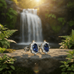 925 Sterling Silver Blue Sapphire & Cubic Zirconia Oval Cluster Stud Earrings - DP Online