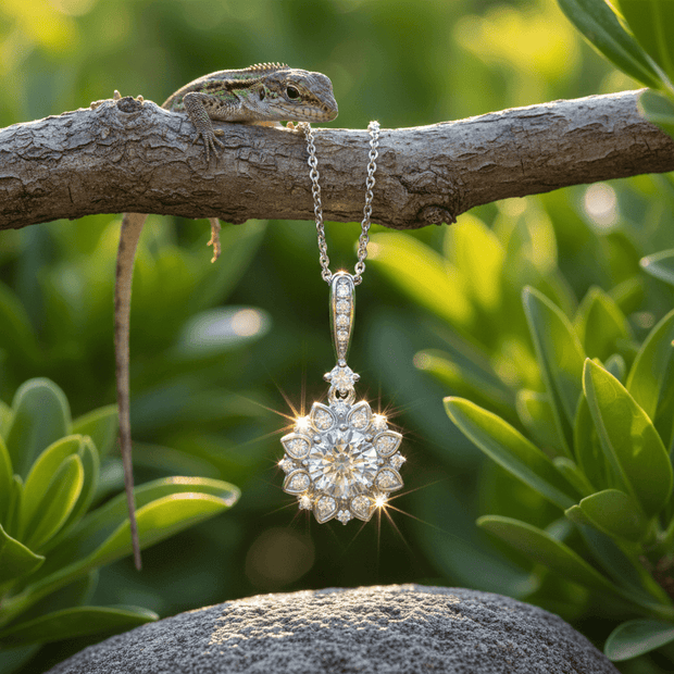 925 Sterling Silver Cubic Zirconia Celestial Star Drop Pendant - DP Online