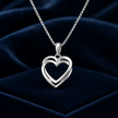 925 Sterling Silver Double Heart Pendant Necklace - DP Online