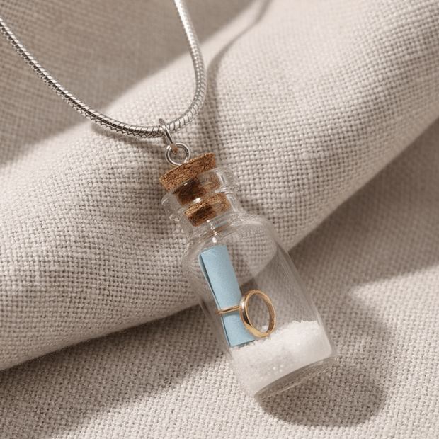 925 Sterling Silver Drift Bottle Pendant Necklace - DP Online