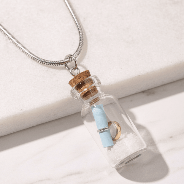 925 Sterling Silver Drift Bottle Pendant Necklace - DP Online