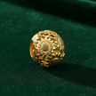 925 Sterling Silver Electrised Gold Sunflower Bead Bracelet Charm - DP Online