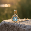 9ct Blue Topaz Prism Pendant Necklace - DP Online