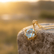 9ct Blue Topaz Prism Pendant Necklace - DP Online