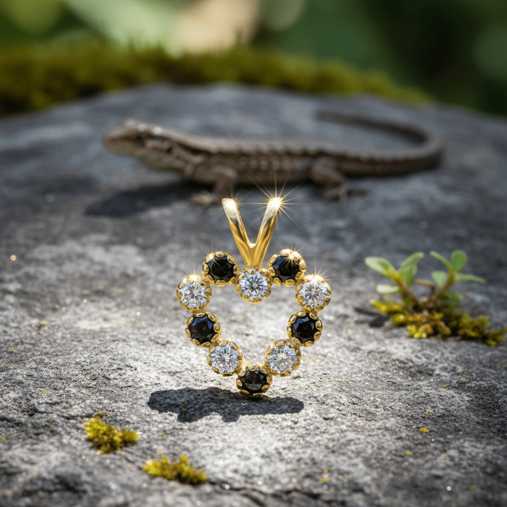 9ct Gold Blue and White Cubic Zirconia Heart Pendant Necklace - DP Online