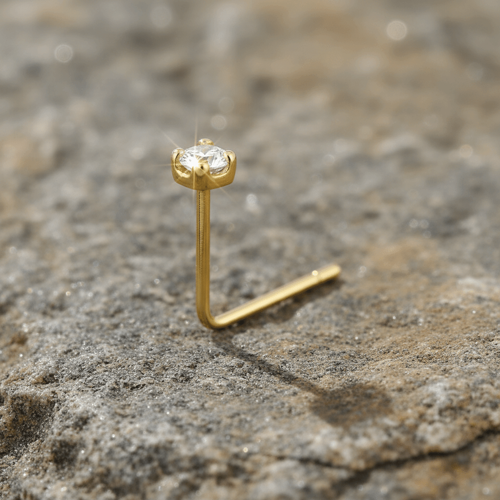 9ct Gold Diamond Claw Nose Stud - DP Online