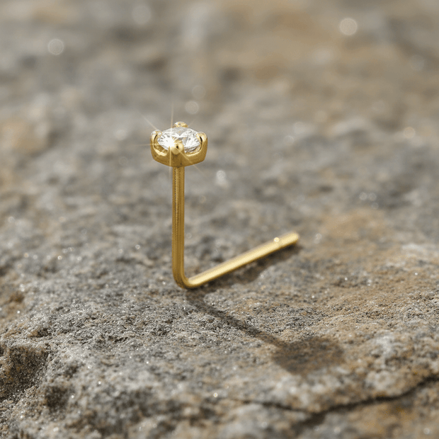 9ct Gold Diamond Claw Nose Stud - DP Online