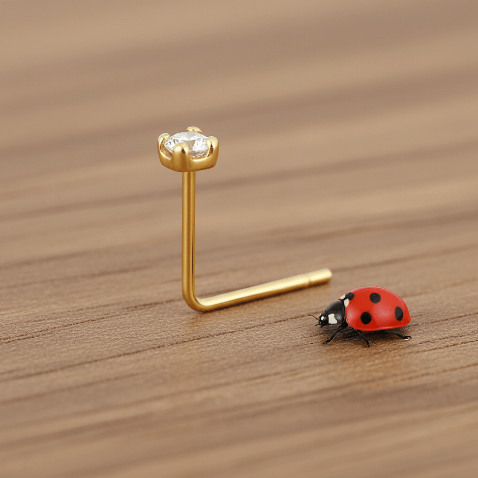 9ct Gold Diamond Claw Nose Stud - DP Online