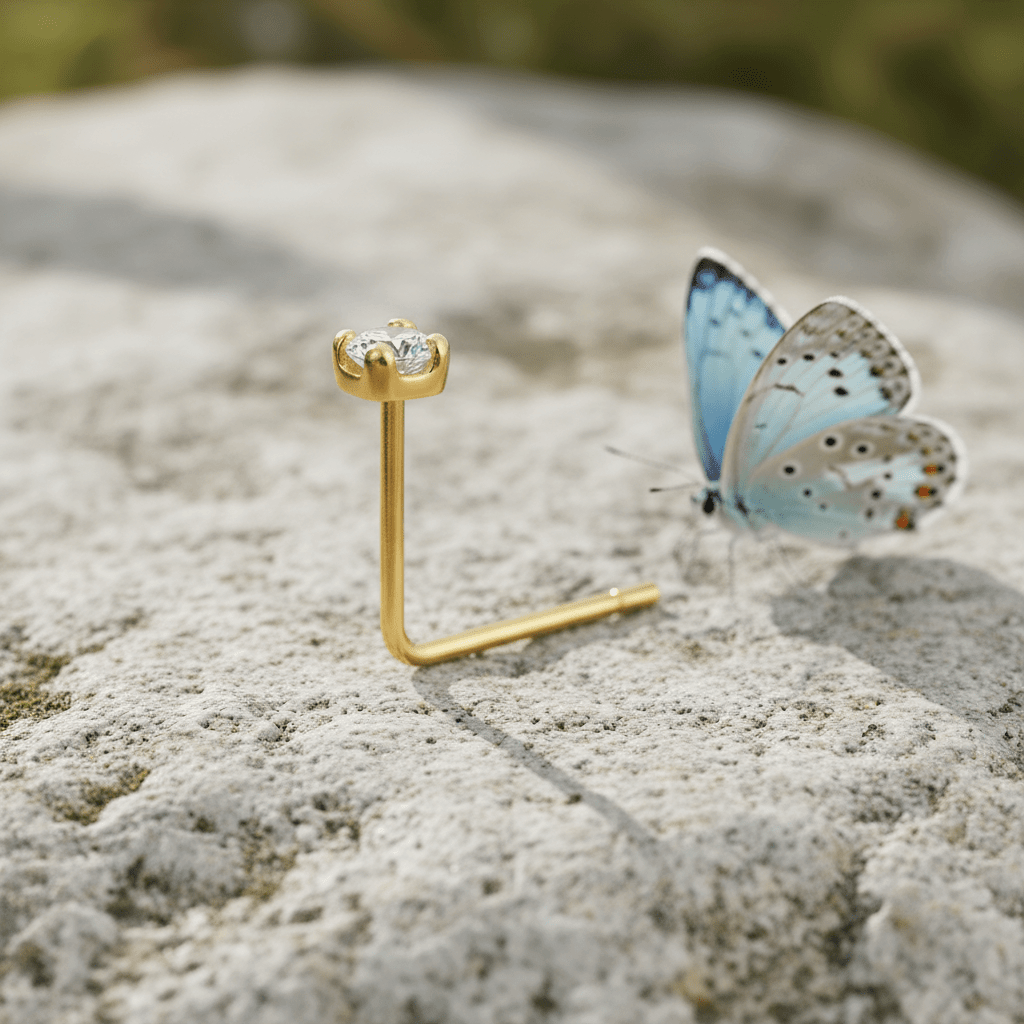 9ct Gold Diamond Claw Nose Stud - DP Online