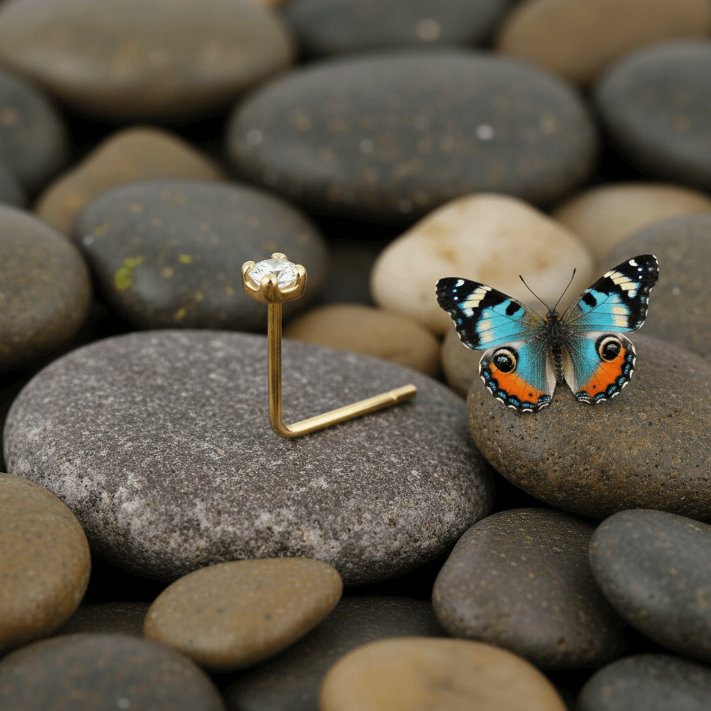 9ct Gold Diamond Claw Nose Stud - DP Online