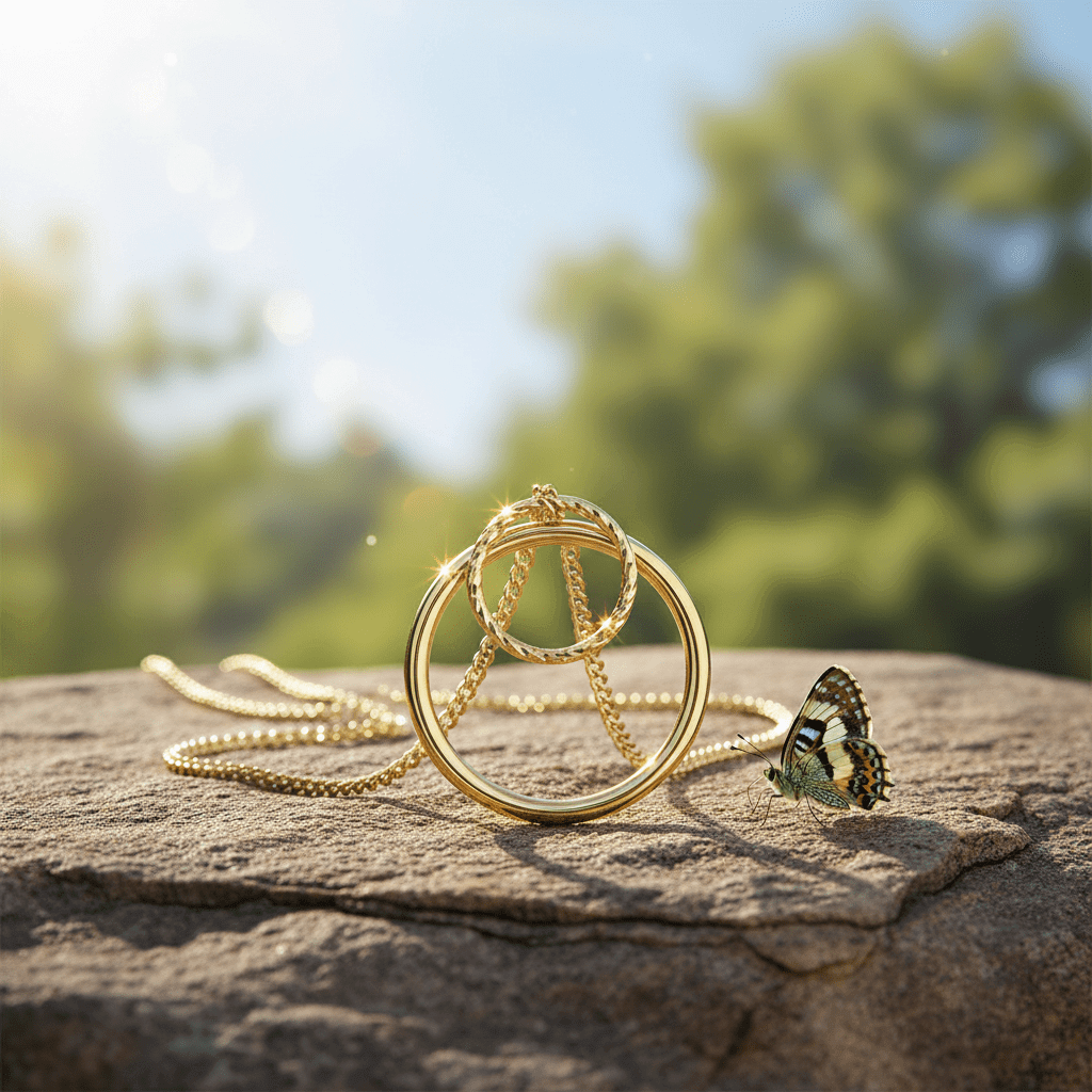 9ct Gold Double Circle Slider Pendant - DP Online