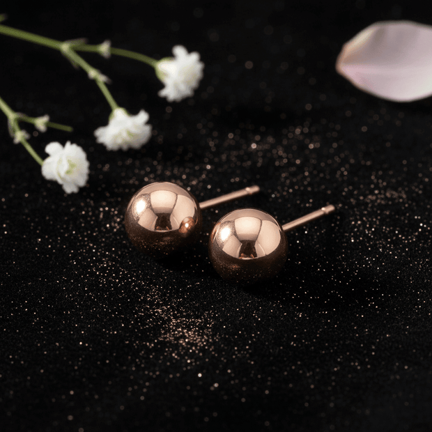 9ct Rose Gold 6mm Ball Stud Earrings - DP Online