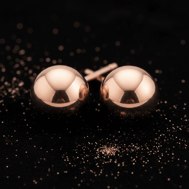 9ct Rose Gold 6mm Ball Stud Earrings - DP Online