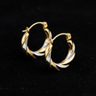 9ct Two Tone Gold Patterned Hoops – Clean