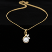 9ct Two Tone Gold Pearl Diamond Pendant — V1 Clean