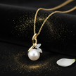 9ct Two Tone Gold Pearl Diamond Pendant — V3 Gold Dust + Floral