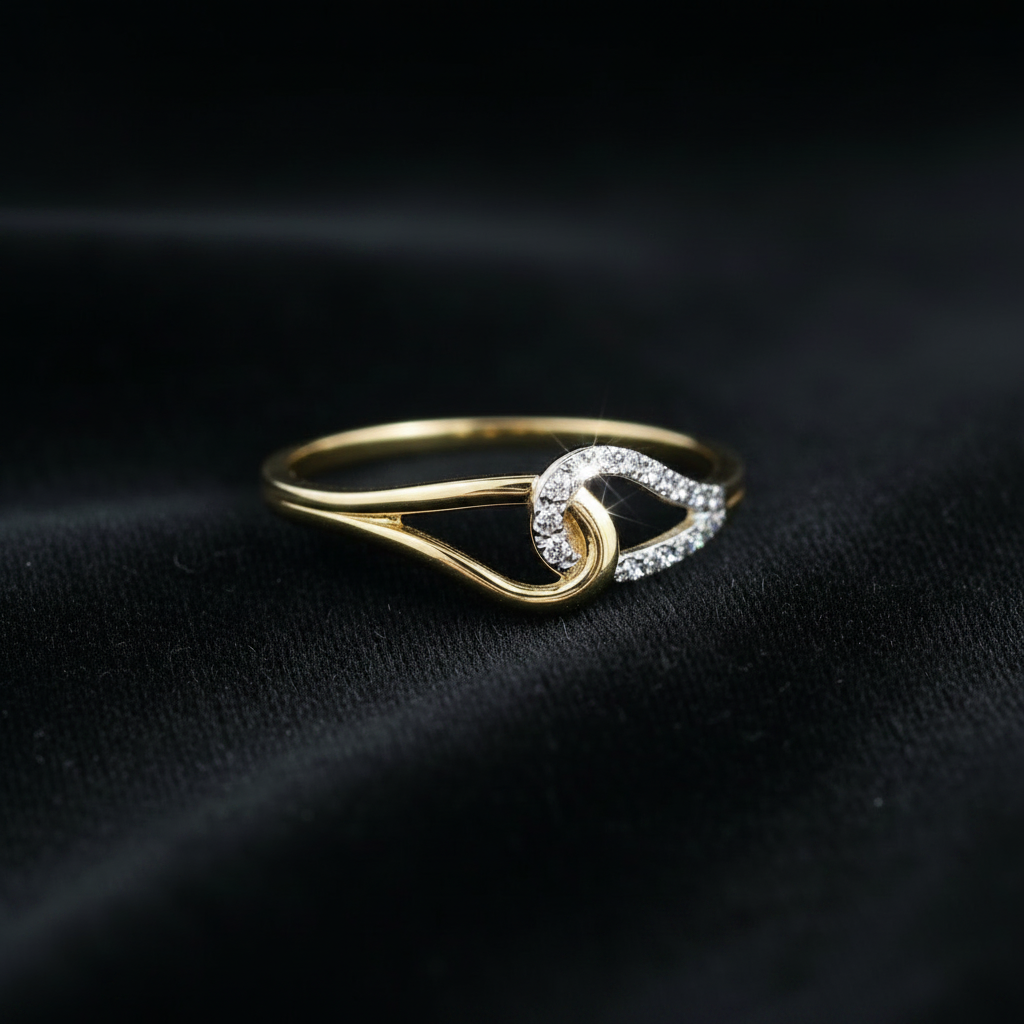 9ct Two-Tone Heart Ring – V1 Sparkle