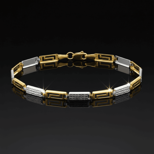 9ct Two Tone Yellow Gold & White Gold 7.5" 19cm Bracelet - DP Online