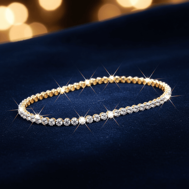 9ct Yellow Gold 1 Carat Diamond 17.5cm Tennis Bracelet - DP Online