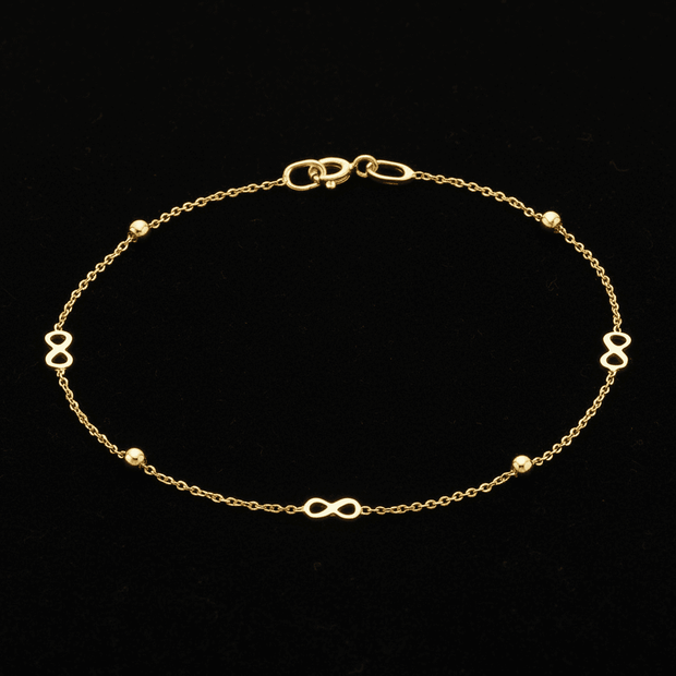 9ct Yellow Gold 7.5" 19cm Infinity Bracelet - DP Online