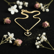 9ct Yellow Gold CZ Open Heart Pendant Necklace - DP Online