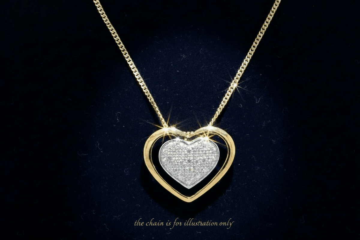 9ct Yellow Gold Diamond Double Heart Pendant - DP Online
