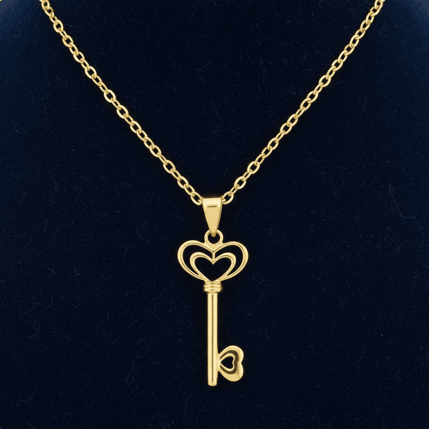 9ct Yellow Gold Key Pendant Necklace - DP Online