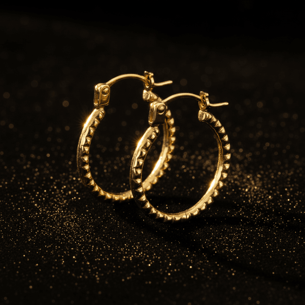 9ct Yellow Gold Pattern Hoop Earrings - DP Online