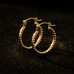 9ct Yellow Gold Pattern Hoop Earrings - DP Online