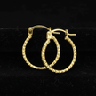9ct Yellow Gold Pattern Hoop Earrings - DP Online