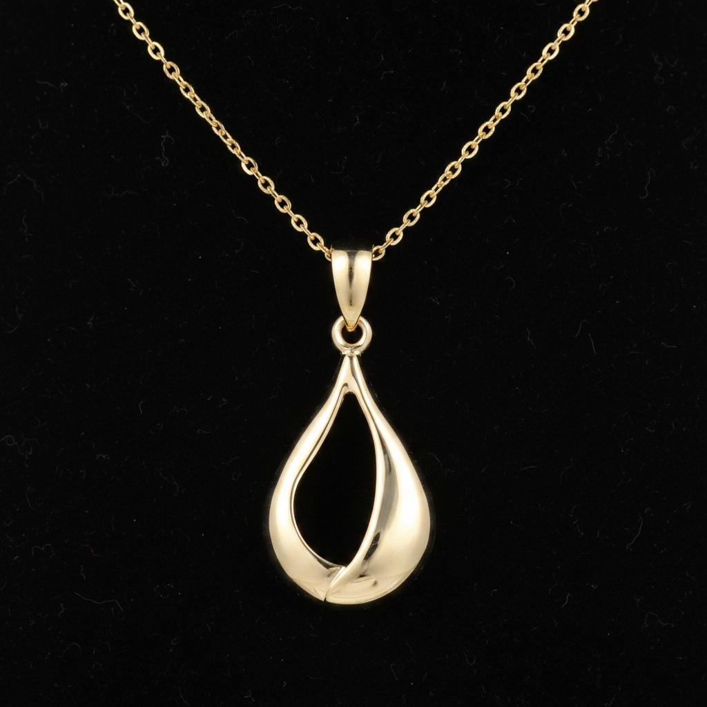 9ct Yellow Gold Tear Drop Pendant – Clean