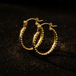 9ct Yellow Gold Textured Hoops – V2 Redo