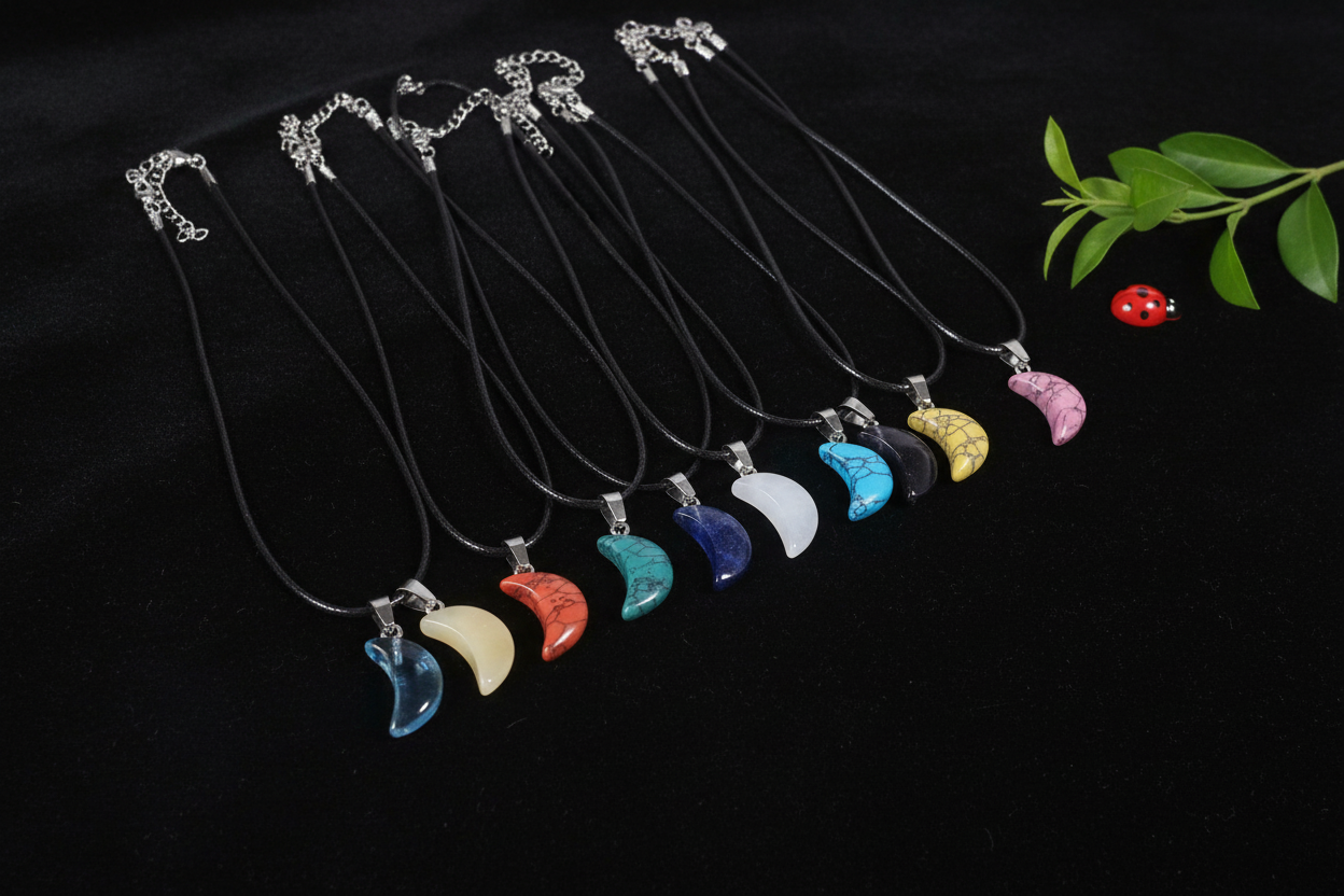 All 10 Moon Pendants - Yellow Howlite Included
