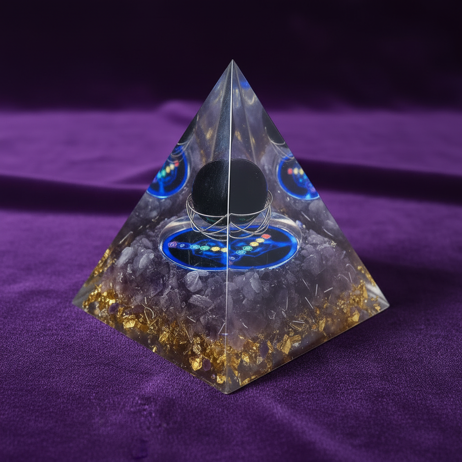 Amethyst Chakra Pyramid – Purple Velvet Retry 1