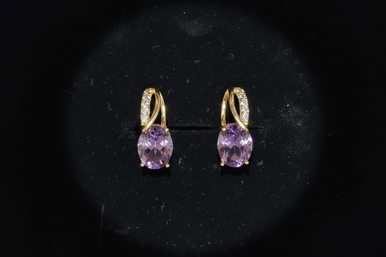Amethyst Drop Earrings — V1 Redo