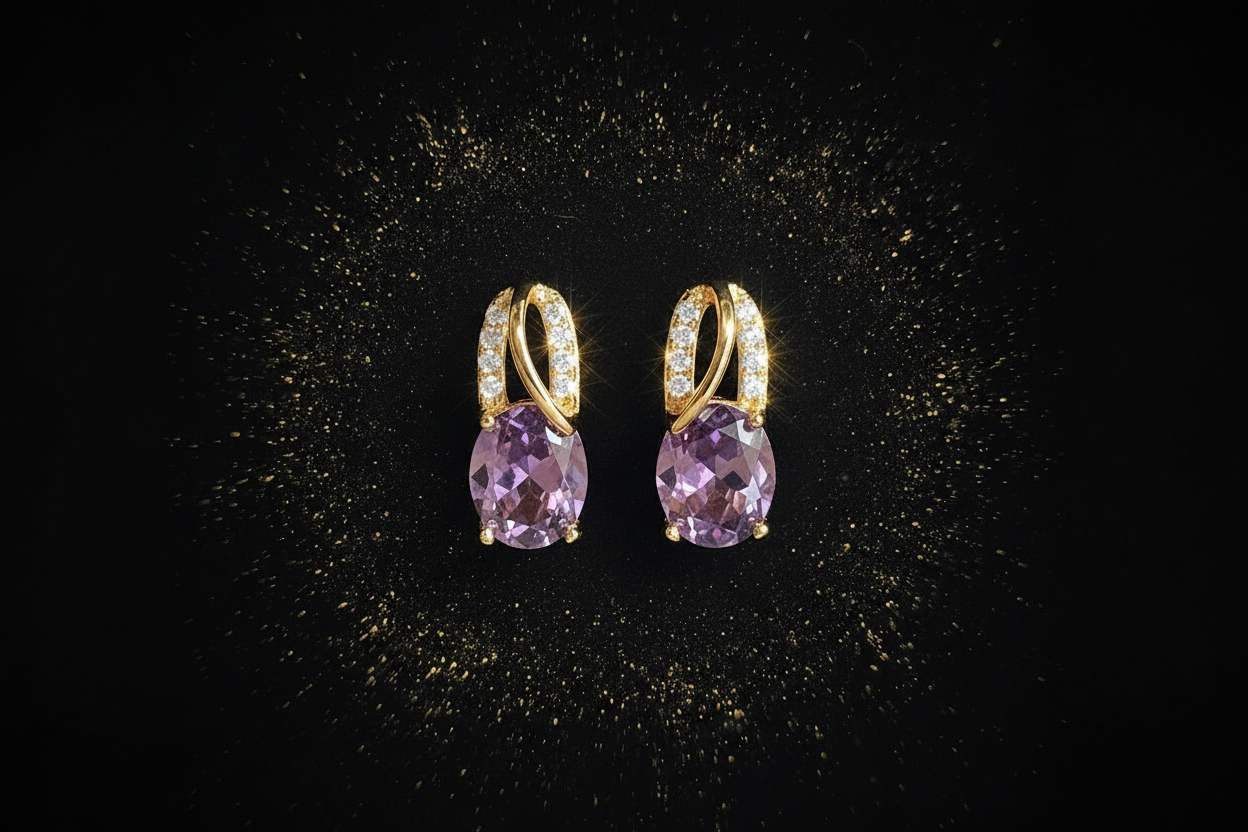 Amethyst Drop Earrings — V2 Redo