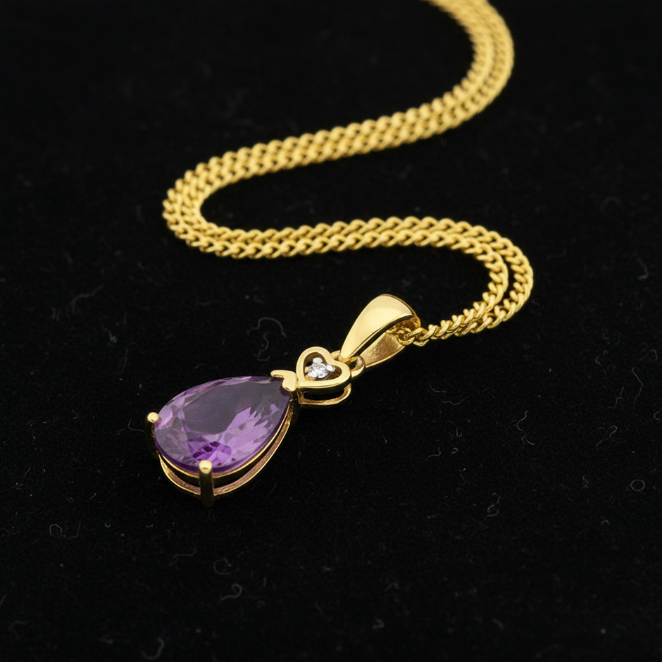 Amethyst Gold Pendant — V1 Retry