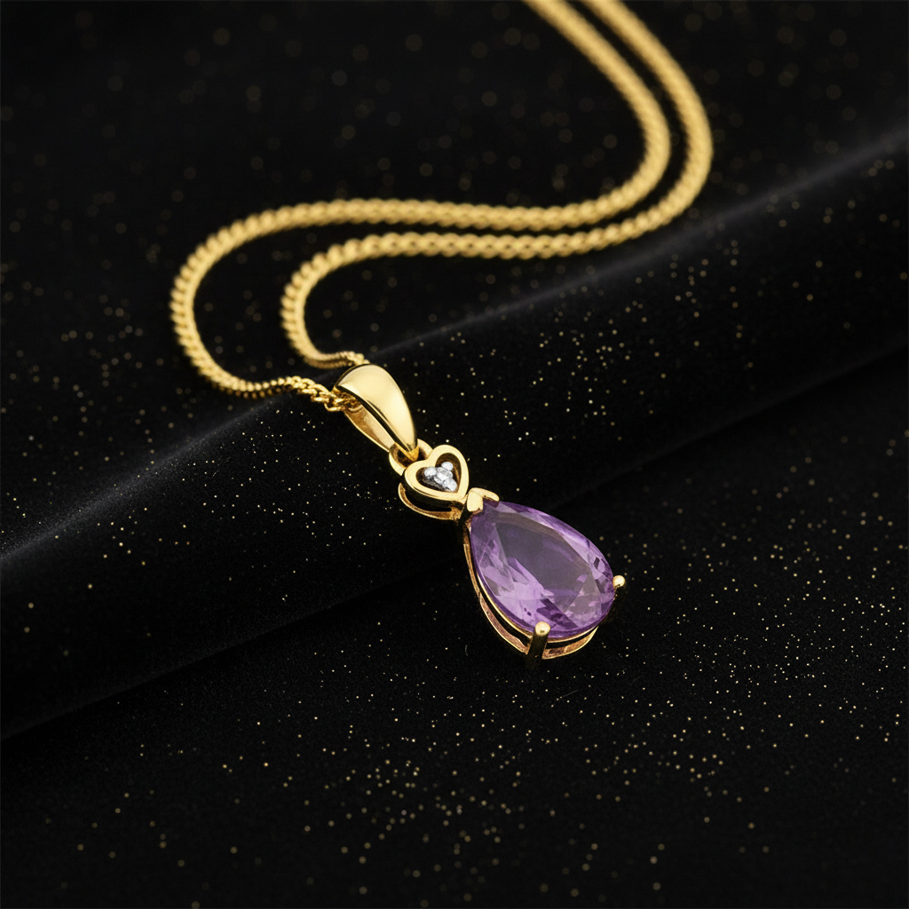 Amethyst Gold Pendant — V2 Gold Dust