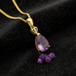 Amethyst Gold Pendant — V3 Gold Dust + Floral