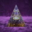 Amethyst Om Mandala Pyramid – Purple Velvet 1