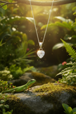 Angled right-to-left view of necklace